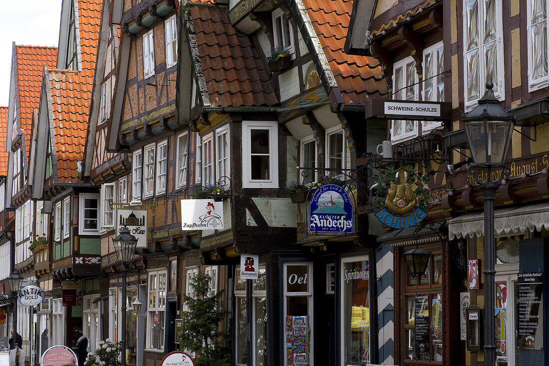 Fachwerkhäuser in der historischen Altstadt von Celle, Niedersachsen, Deutschland, Europa