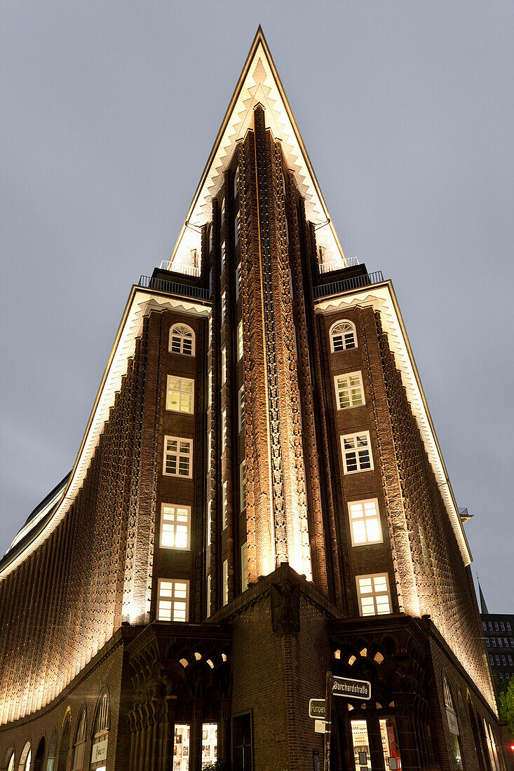 Chilehaus, architect  Fritz Höger, Kontorhaus, Kontorhaus quarter, Hanseatic City of Hamburg, Germany, Europe