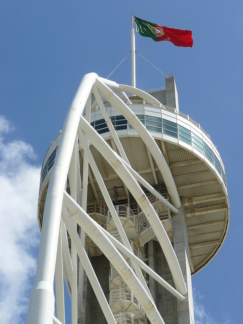 Lisbon Portugal Vasco of Gama Tower in the grounds of the Park of Nations