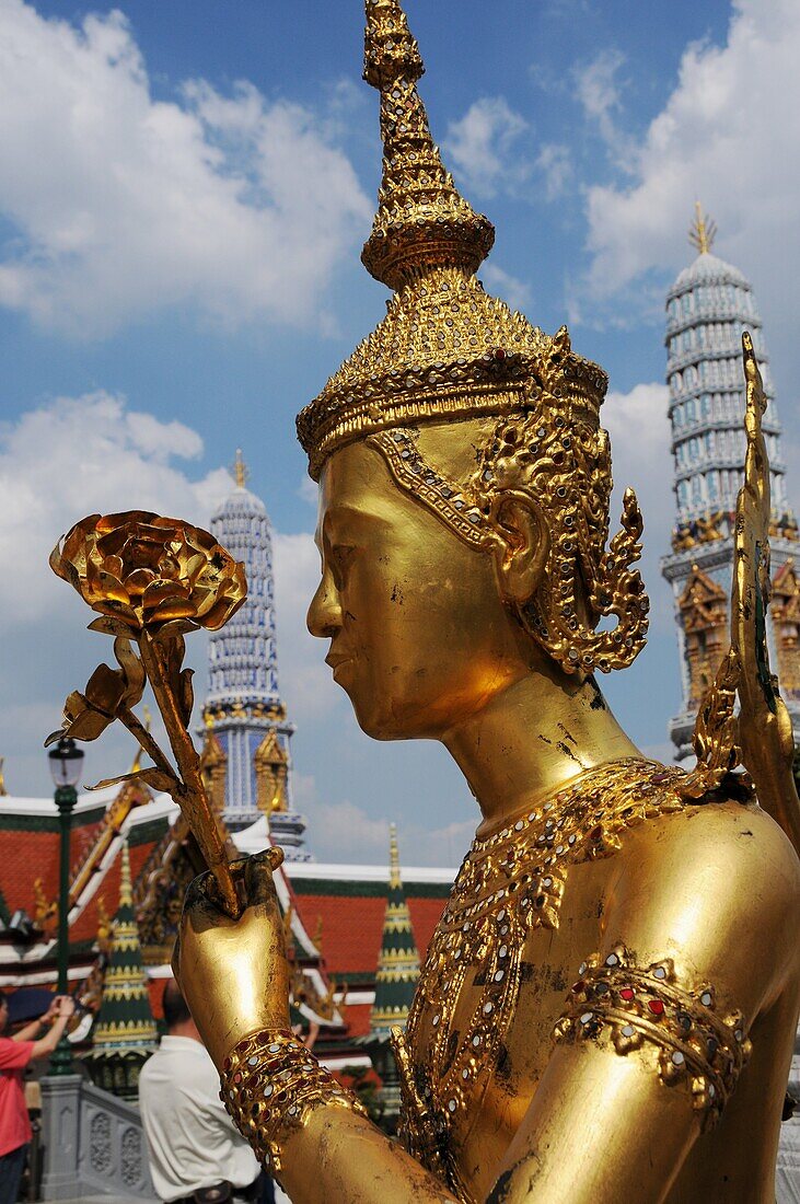 Kinnara, a mytical Bird creature in Wat Phra Kaeo, Bangkok