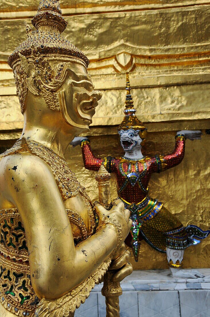 Mythical Temple Guard in Wat Phra Kaeo in Bangkok