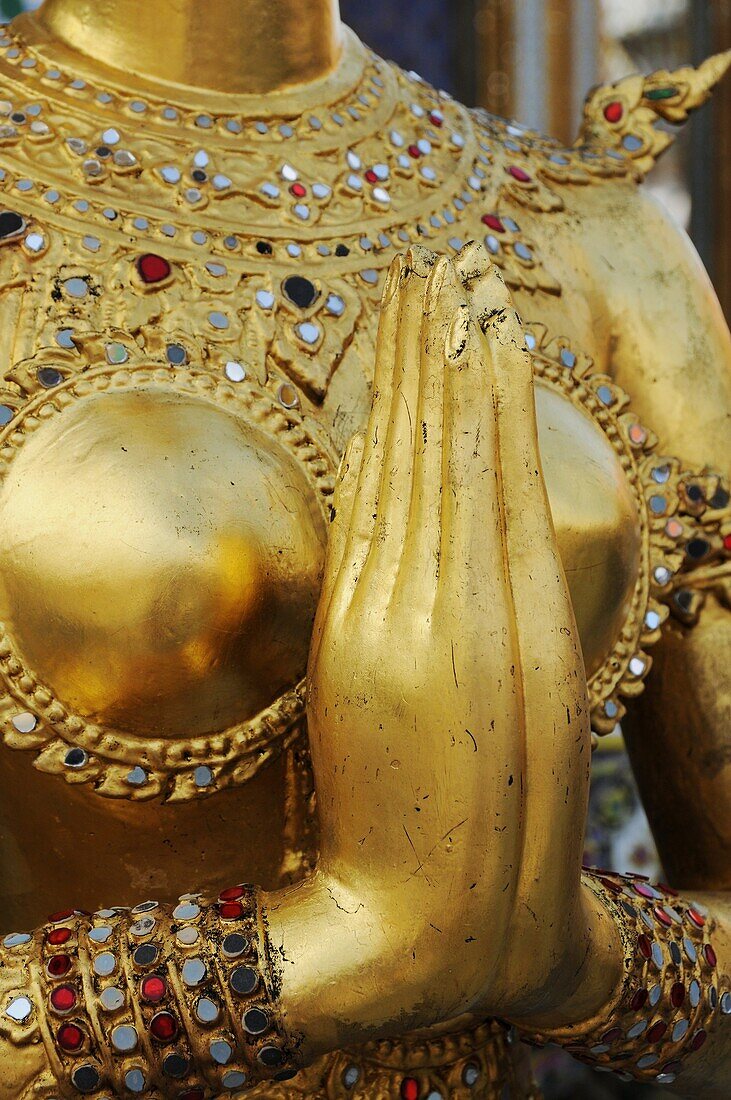 Kinnara, a mytical Bird creature in Wat Phra Kaeo, Bangkok