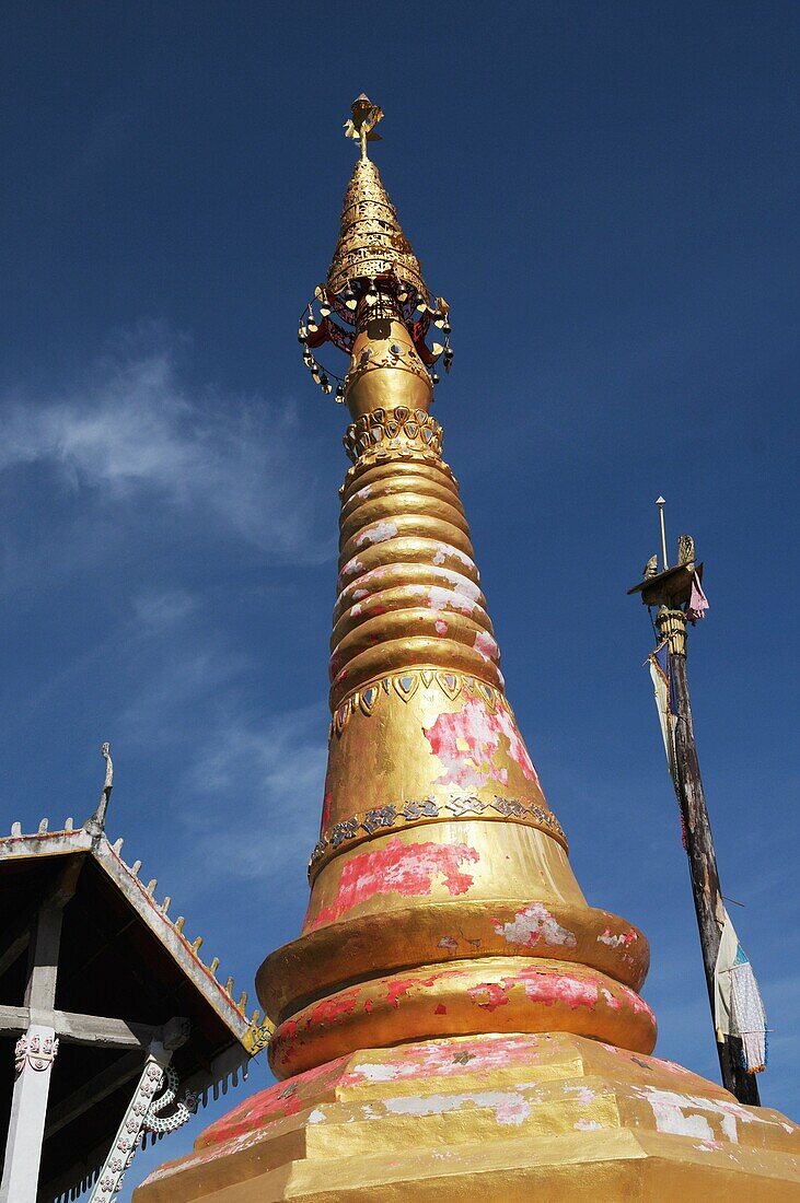 Golden Chedi of a Province Temple near Sanglaburi