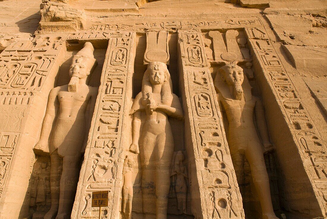 The Hathor Temple of Queen Nefertari at Abu Simbel in Egypt