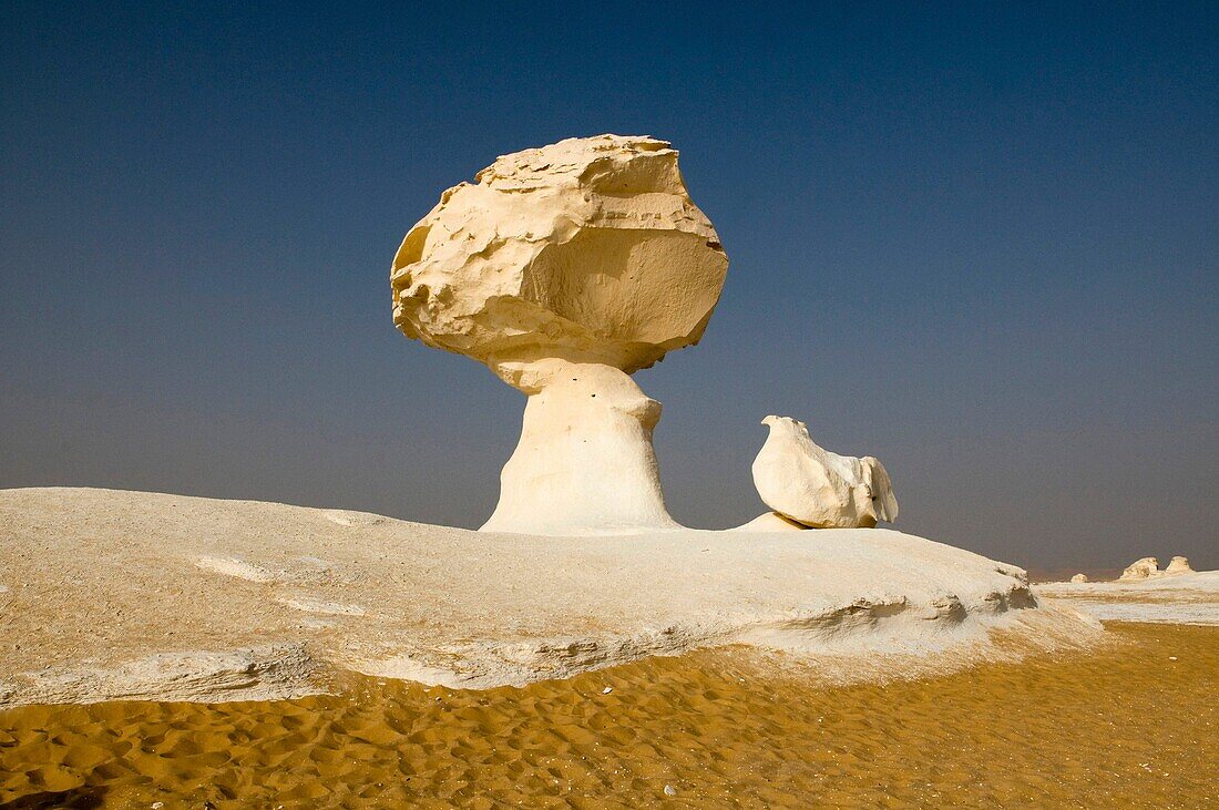 surreal landscape in the White Desert of Egypt