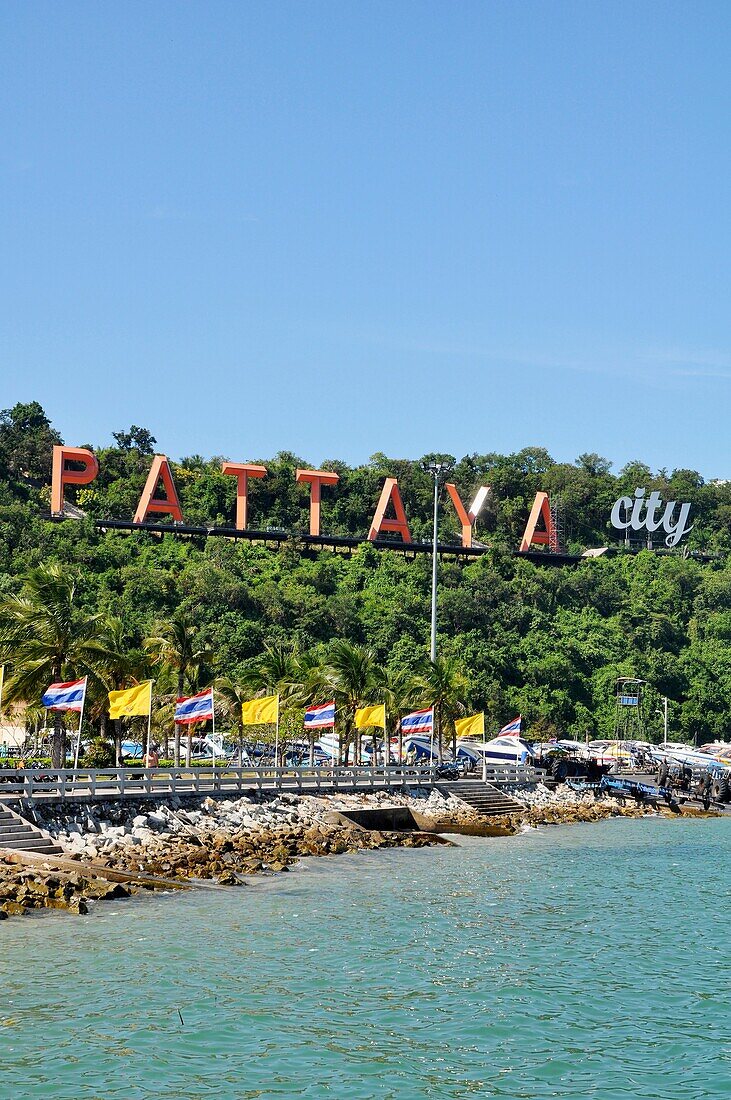 Pattaya (Thailand), the bay and the logo of the city