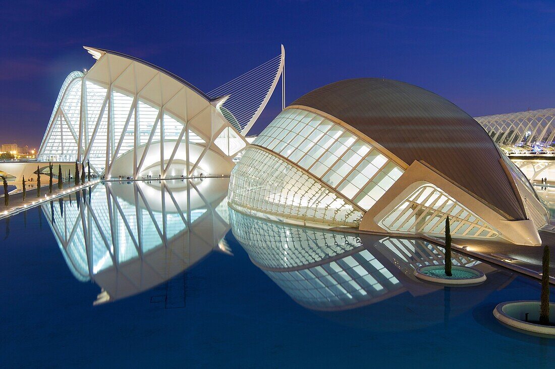 evening in the city of arts and sciences, Valencia, Spain