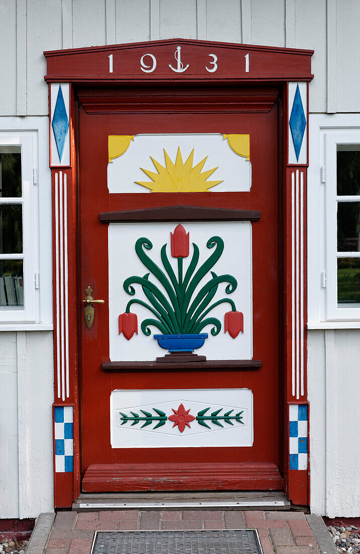 Door of the Spa Authorities, Prerow, Fischland-Darss-Zingst, Mecklenburg-Western Pomerania, Germany