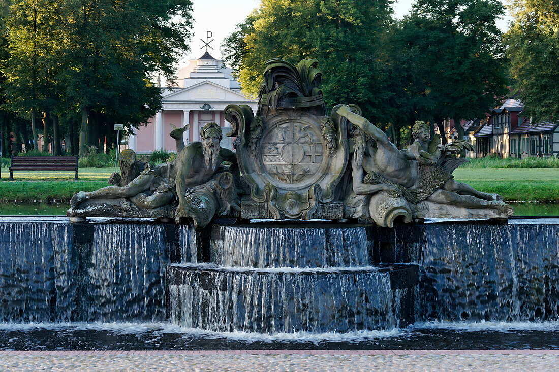 Cascades in front of the Castle, City Church, Ludwigslust, Mecklenburg-Western Pomerania, Germany