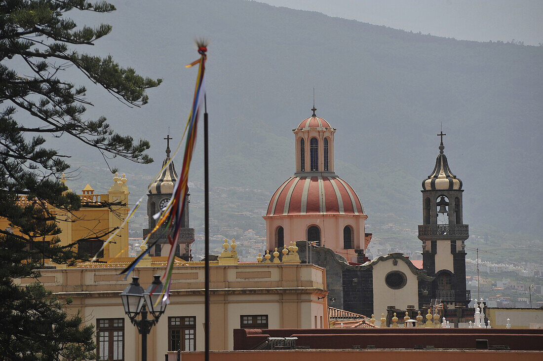 View over La Orotava towards the church Nuestra Senora de la Conception, La Orotava, Tenerife, Canary Islands, Spain