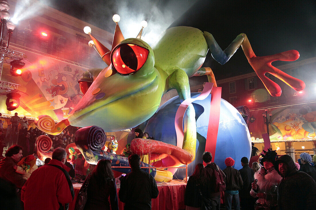 Parade Of Floats And Carnivalesque Characters On The Place Massena, Carnival Of Nice, Alpes-Maritimes (06), France