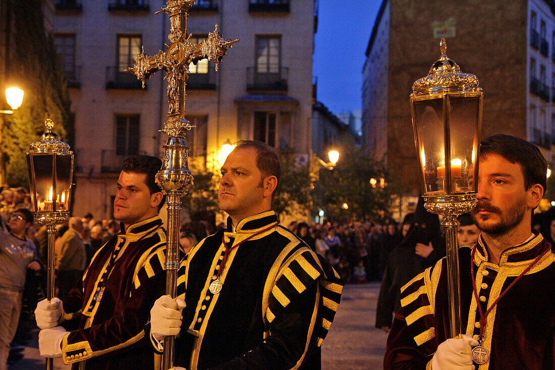 Parade Of Penitents, Procession Of The Christ Of Faith And Pardon, Holy Week For The Easter Holidays, (The Passion Of Christ), Madrid, Spain