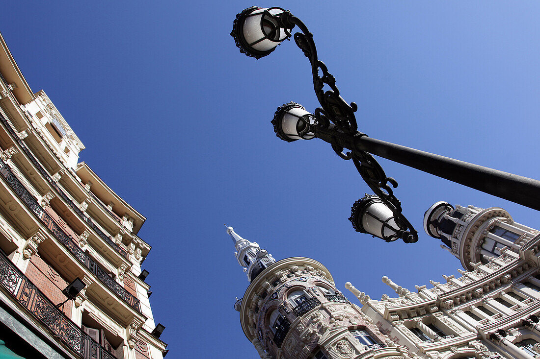 Building On The Round Square, Plaza De Canalejas, Madrid, Spain