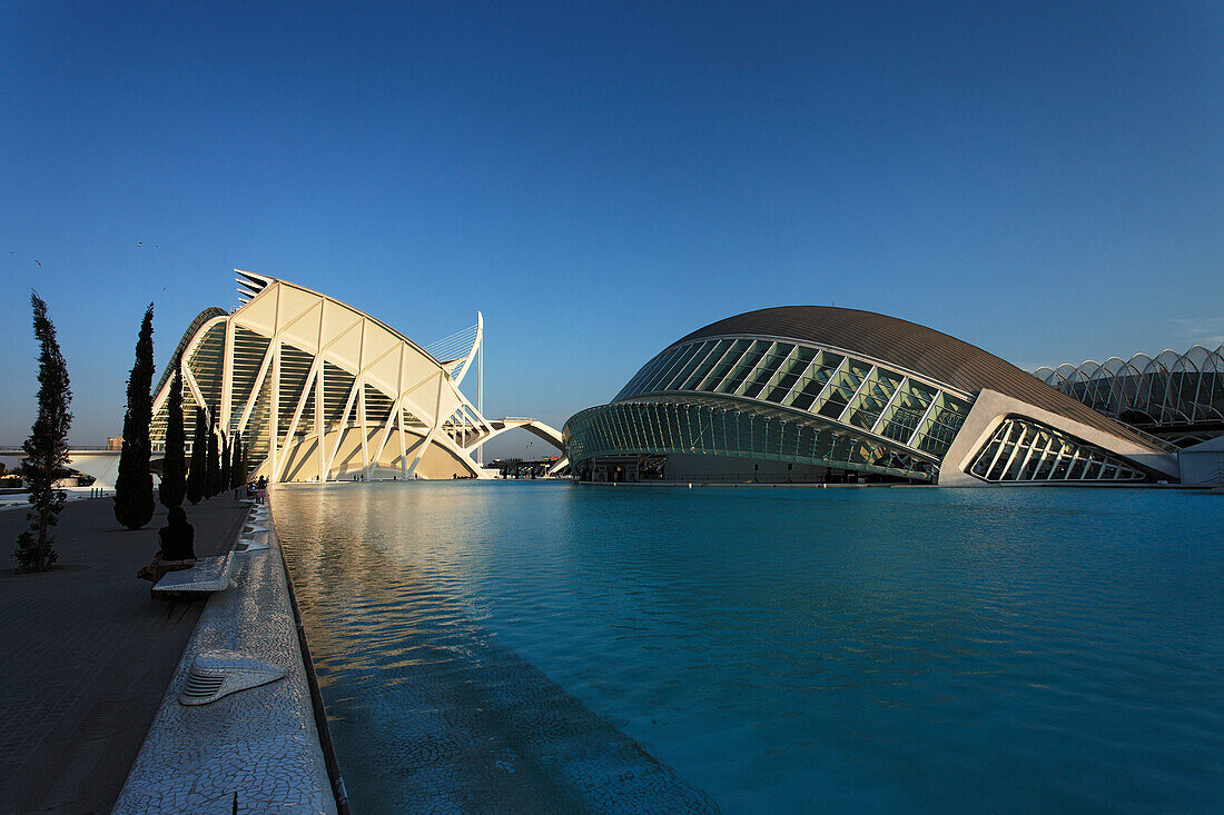 Hemisferic und El Museu de les Ciancies Principe Felipe, Wissenschaftsmuseum, Provinz Valencia, Valencia, Spanien