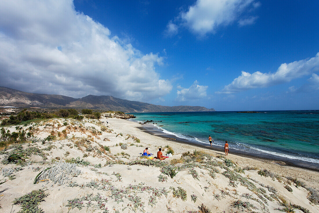 People at beach, Elafonisi, Chania Prefecture, Crete, Greece