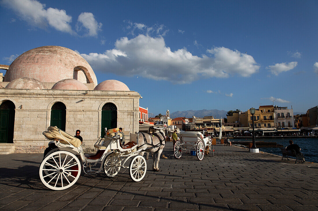 Turkish Mosque Yiali Tzami, Venetian port, Chania, Crete, Greece