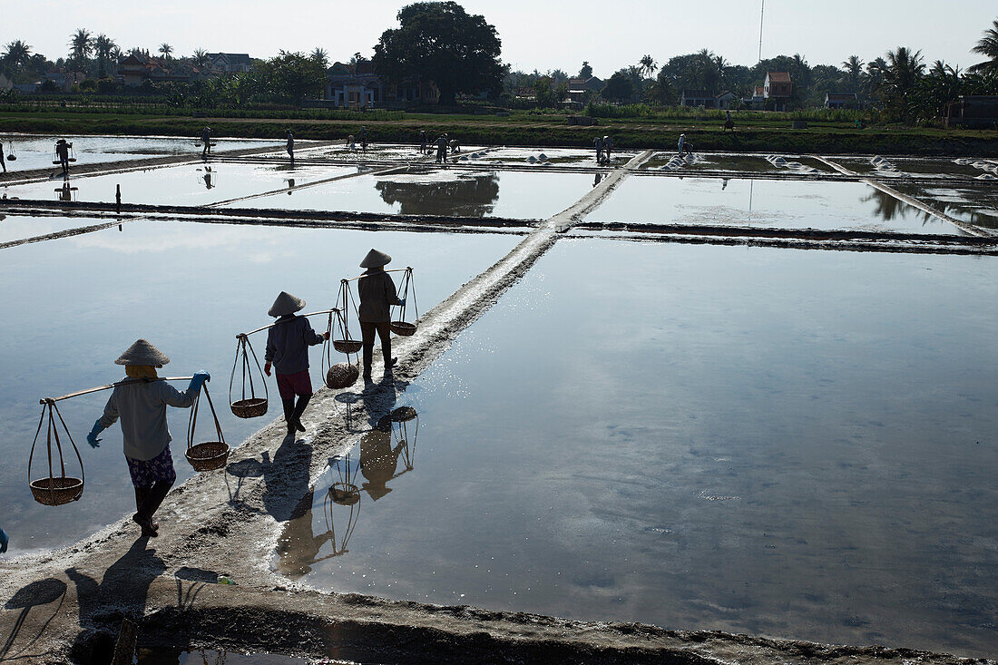 Salt production, Doc Let Beach, Nha Trang, Khanh Ha, Vietnam