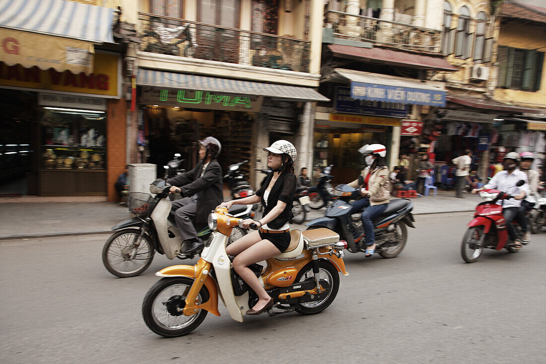 Mofafahrer, Altstadt, Hanoi, Bac Bo, Vietnam