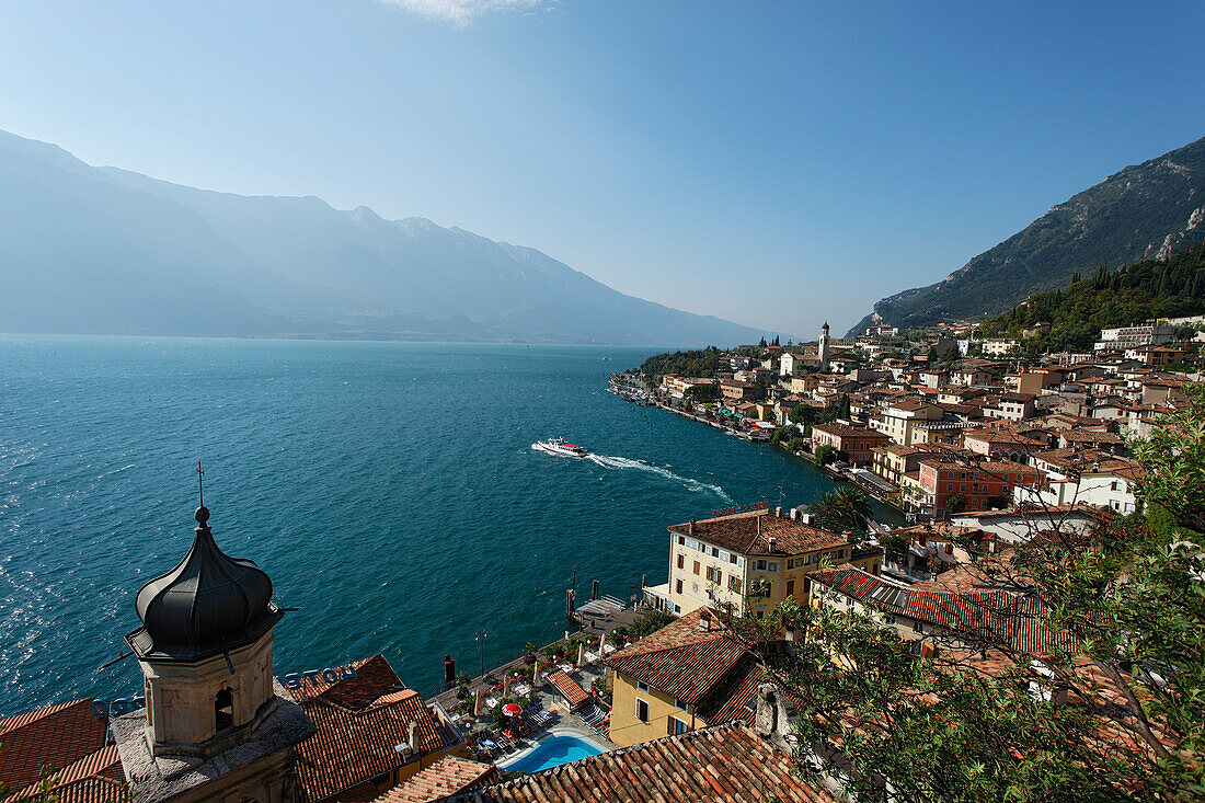 View over Limone, Lake Garda, Lombardy, Italy