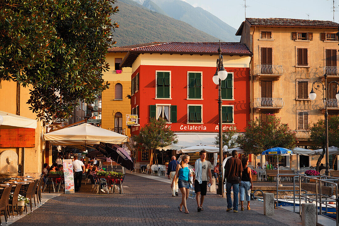 People strolling, Malcesine, Lake Garda, Veneto, Italy