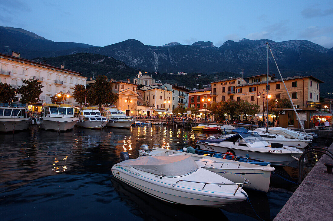 Boats at the harbor, Malcesine, Lake Garda, Veneto, Italy