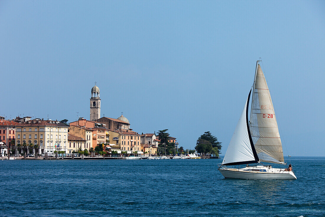 Sailing boat, Salo, Lake Garda, Lombardy, Italy