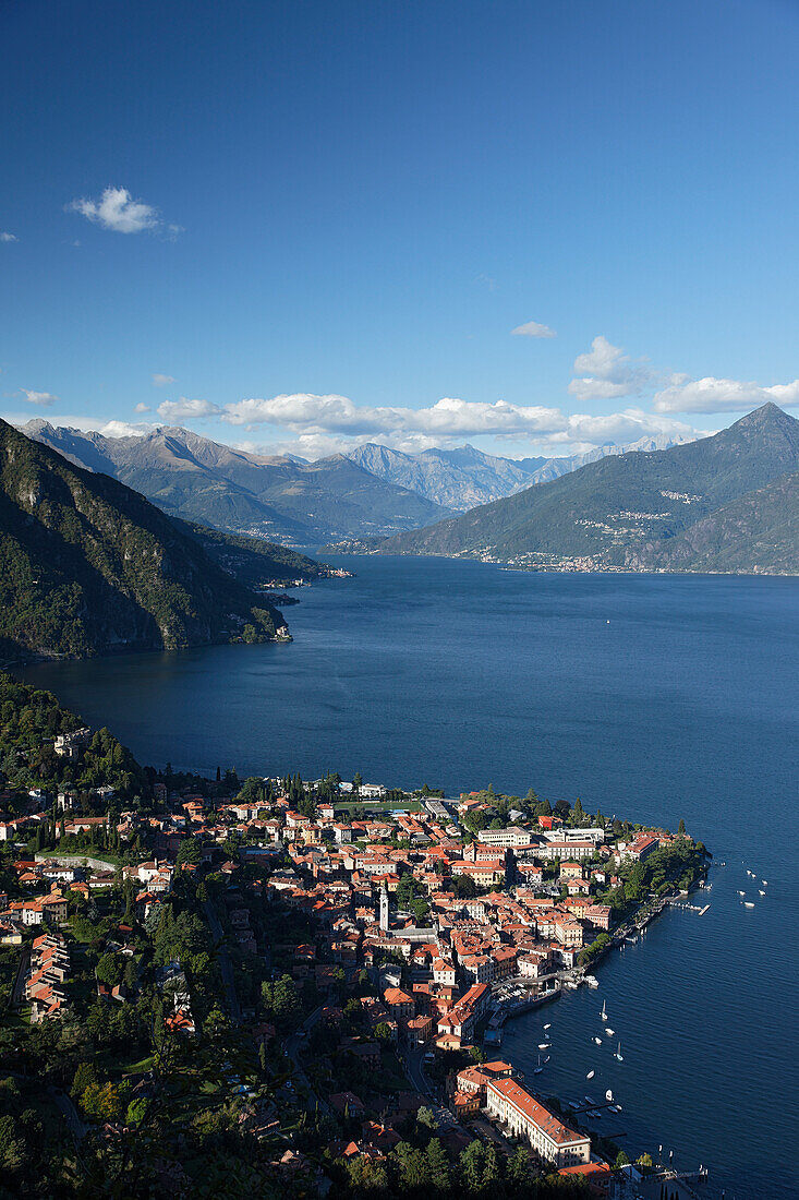 High angle view, Menaggio, Lake Como, Lombardy, Italy