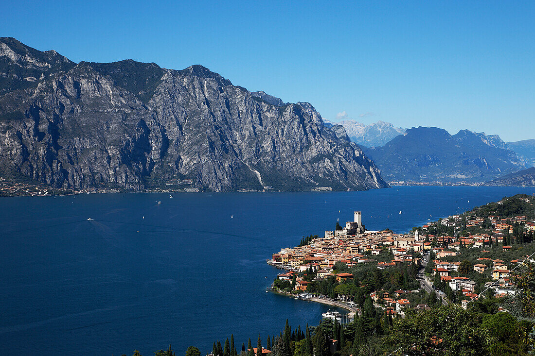 Panorama, Skaligerburg, Malcesine, Gardasee, Venetien, Italien