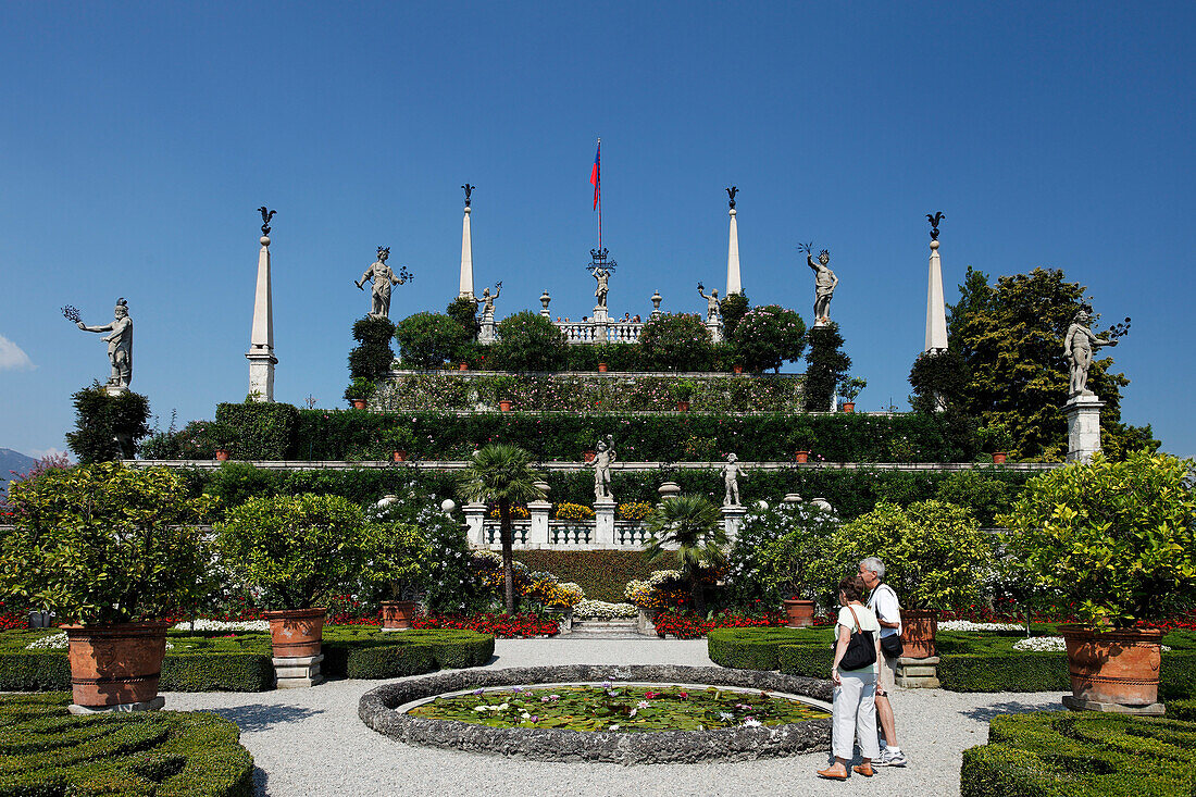 Park, Borromean Palazzo, Isola Bella, Stresa, Lago Maggiore, Piedmont, Italy
