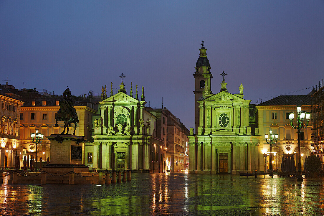 Kirche Santa Cristina, Kirche San Carlo, Piazza San Carlo, Turin, Piemont, Italien