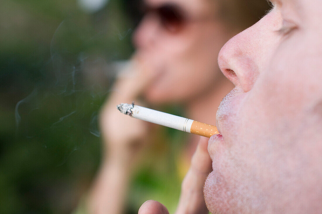 Man smoking a cigarette