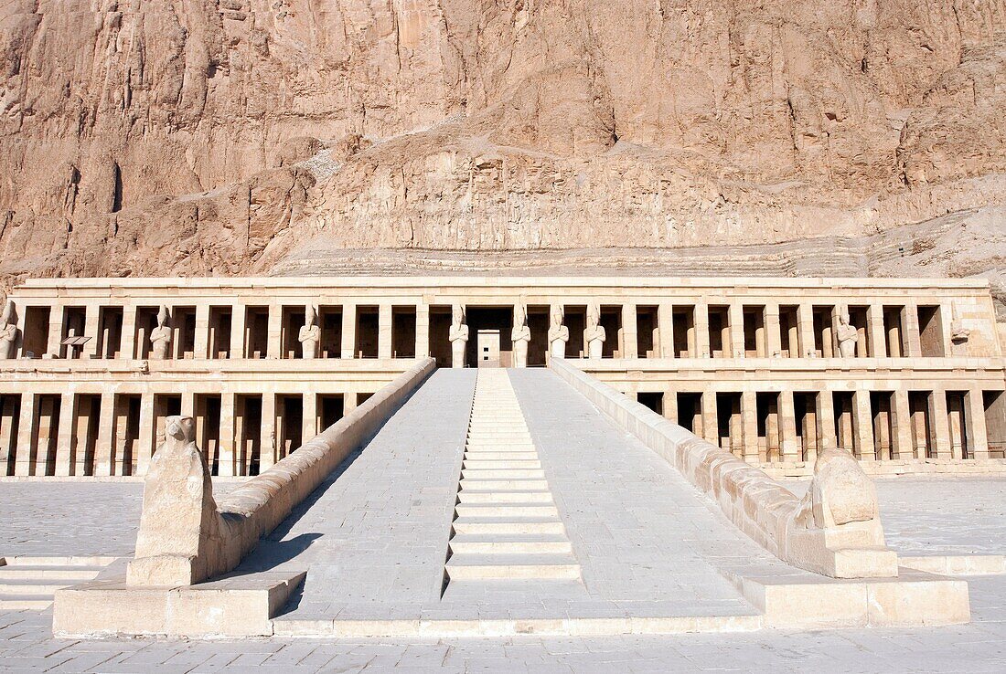The temple of Queen Hatshepsut is seemingly carved out of the mountain
