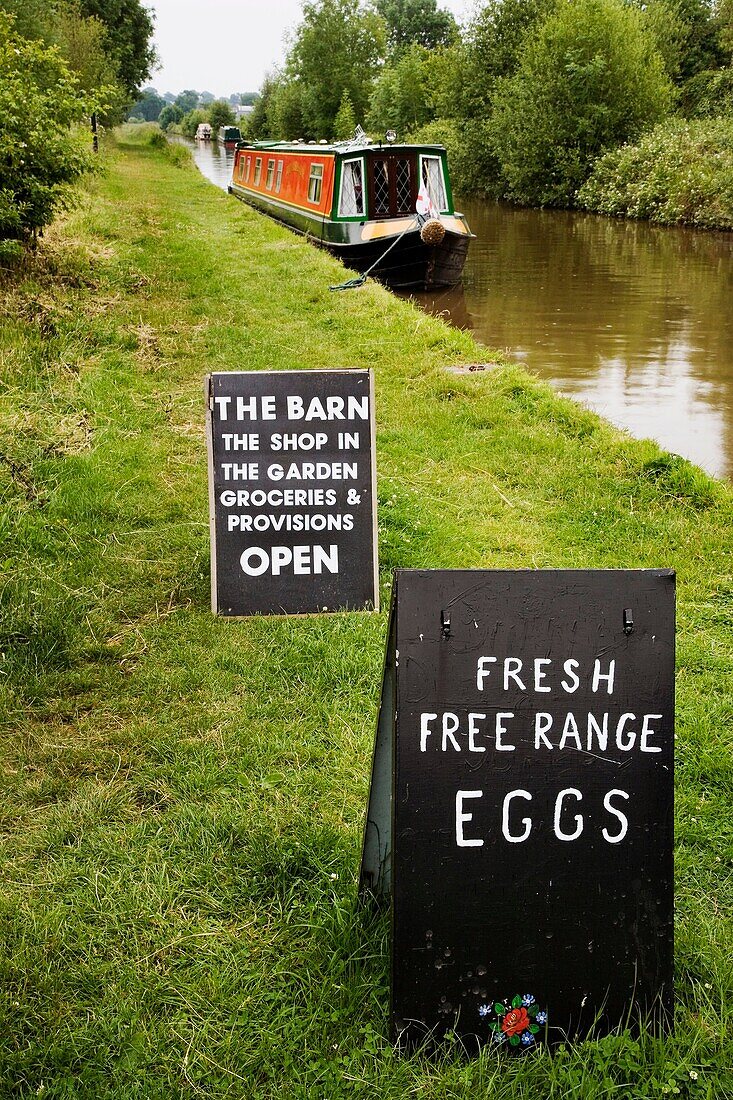 The Barn Canalside Shop Port Whixall on the Llangollen Canal England Wales Border Country