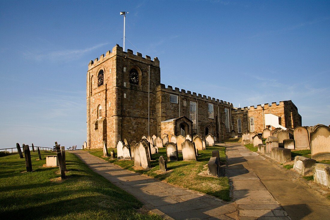 St Marys Church in Soft Summer Evening Light Whitby North Yorkshire England