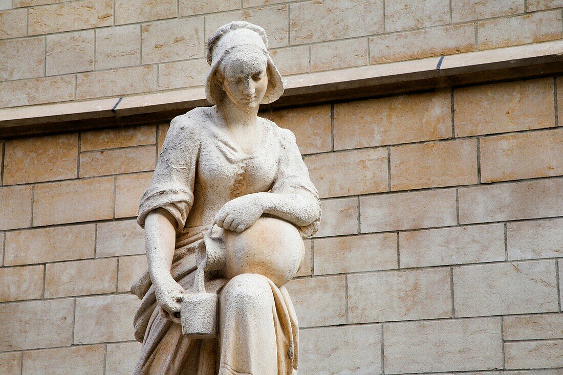 Beautifully restored Statue at Saint Nicholas Church in Brussels Belgium