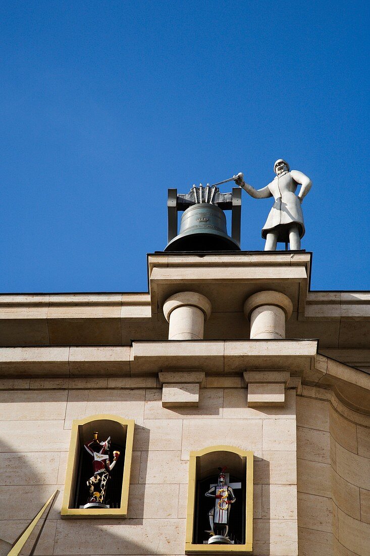 Bell above the clock at the Palais del la Dynastie at Mont des Arts Brussels Belgium