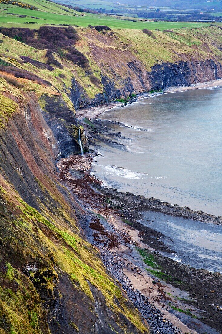 Cliffs on the edge of the North York Moors at Ravenscar North Yorkshire
