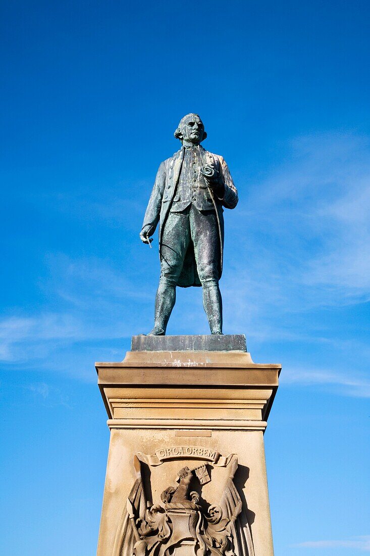Captain Cook Statue on the Clifftop at Whitby North Yorkshire En