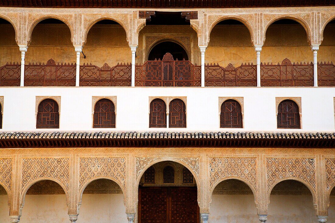 South Gallery Courtyard of the Myrtles Alhambra Palace Granada Spain