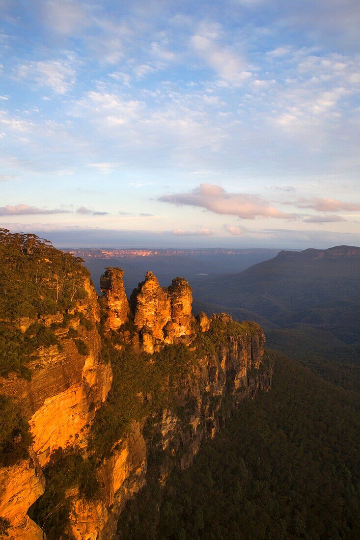 The Three Sisters at Sunset Blue Mountains National Park New South Wales Australia