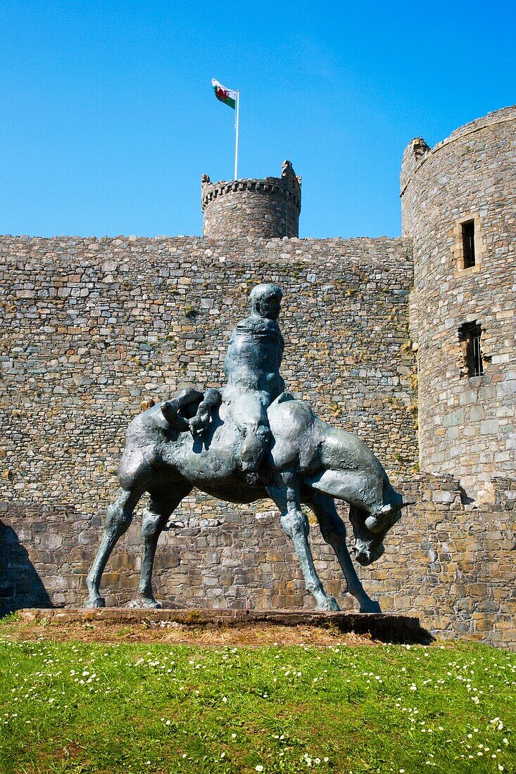 Two Kings Sculpture Harlech Castle Snowdonia Wales