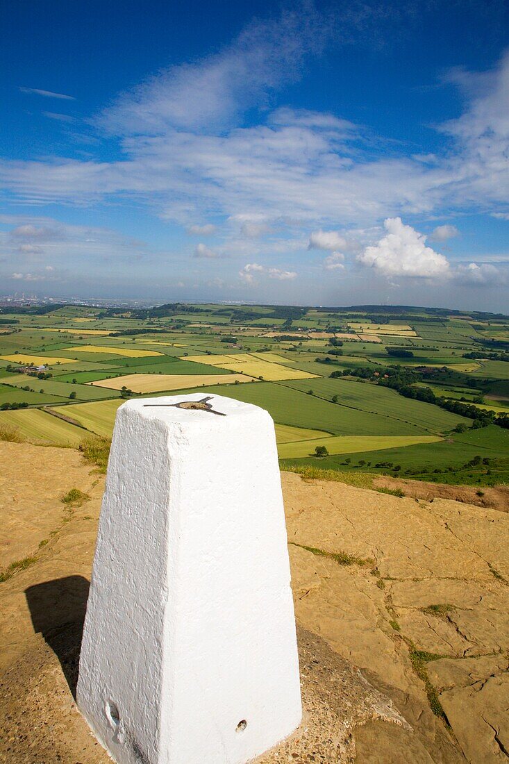 Trig Point on Roseberry Topping Yorkshire England