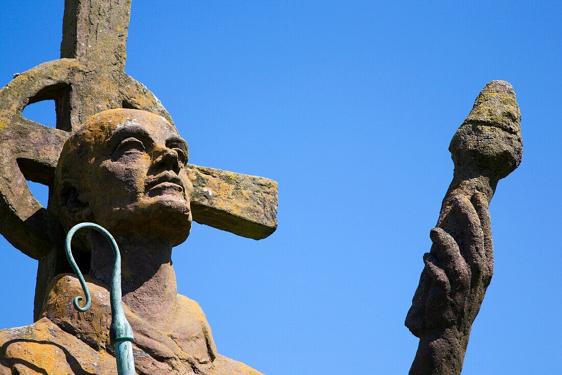 St Aiden Statue Lindisfarne Northumberland England
