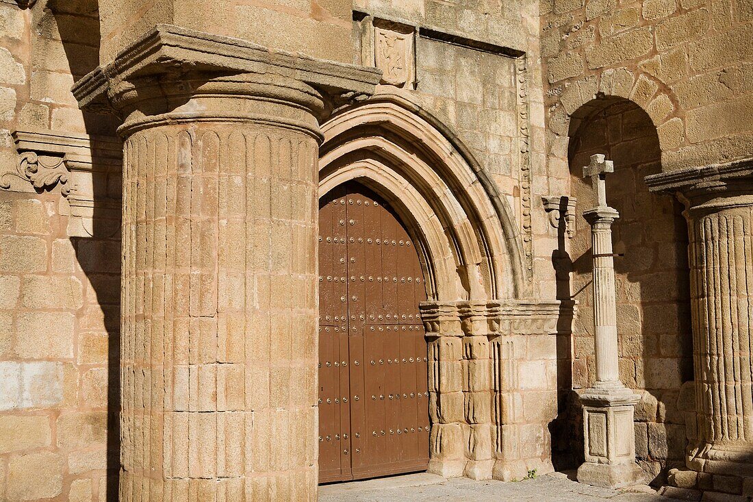 Details of Santiago Church Cáceres City declared World Heritage by UNESCO Extremadura Spain