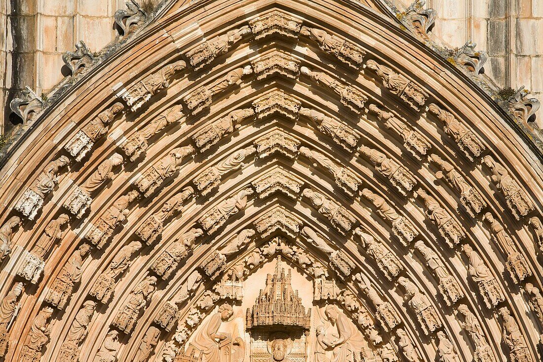 Monastery of Santa Maria da Vitoria, also called Batalha Monastery, declared World Heritage by UNESCO in Batalha Leiria district Portugal