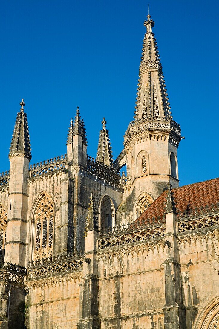 Monastery of Santa Maria da Vitoria, also called Batalha Monastery, declared World Heritage by UNESCO in Batalha Leiria district Portugal