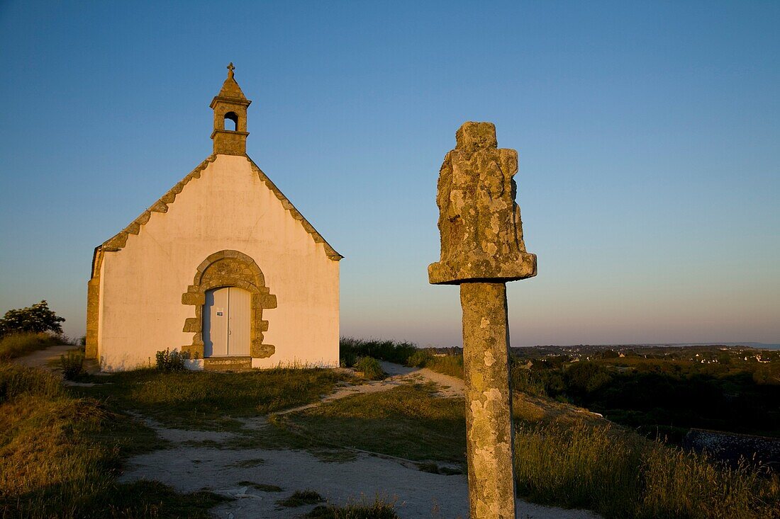 The church of Saint Michel sits atop the tumulus of Saint Michel. Carnac. Brittany. France