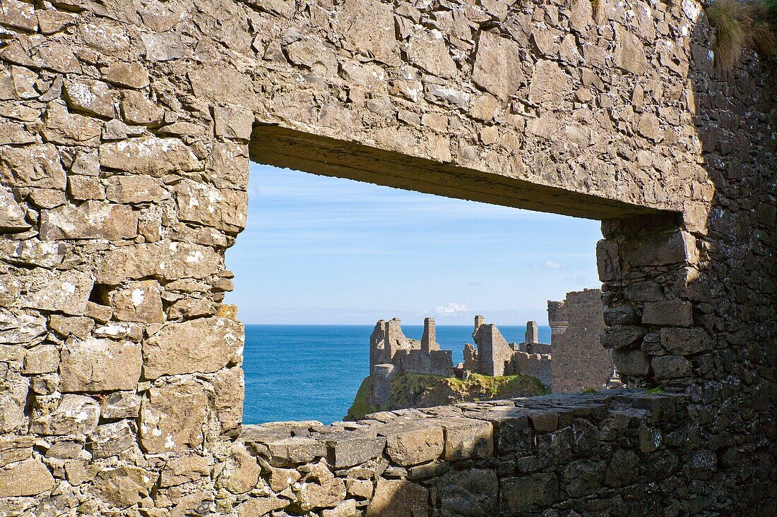 The ruins of Dunluce Castle in Northern Ireland, Europe