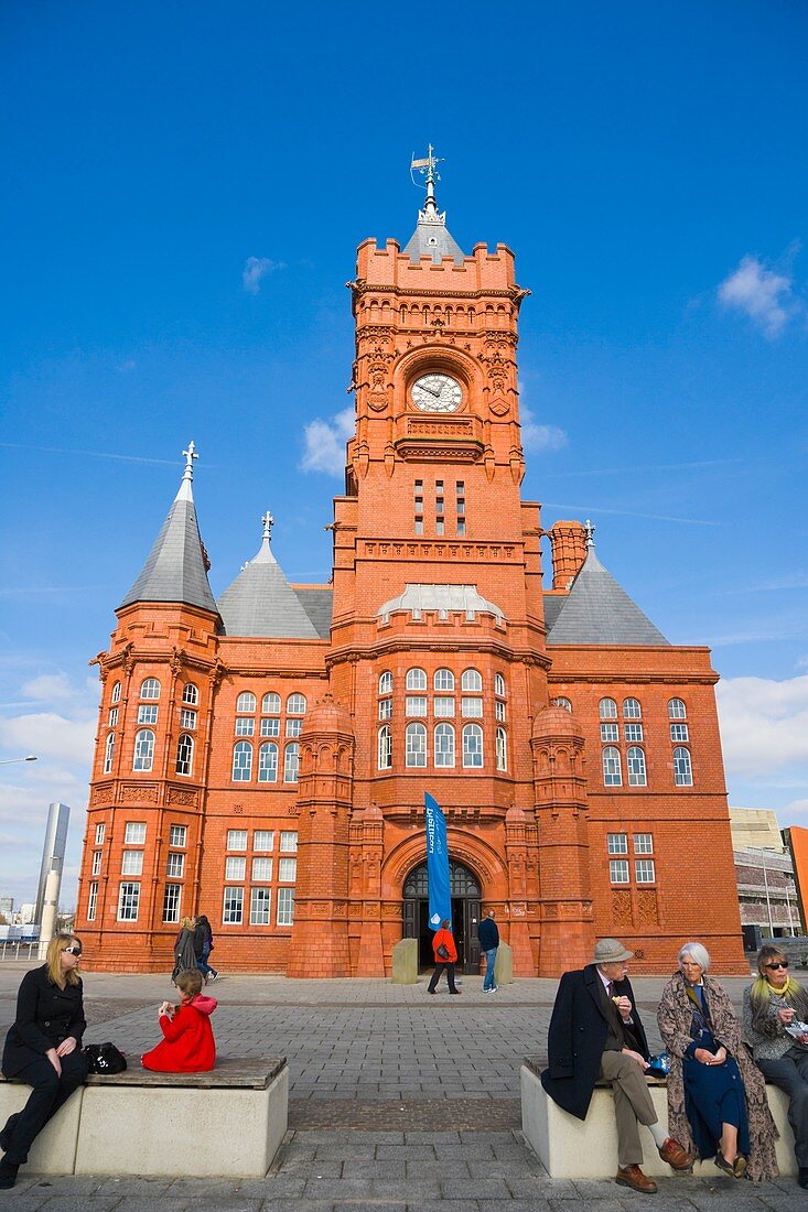 The Pierhead Building. Building of the National Assembly for Wales. Welsh history museum, by Welsh architect, William Frame. Cardiff Bay. Cardiff. Caerdydd. Wales. UK.