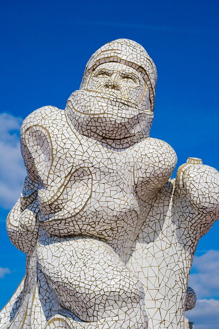 Captain Scot Memorial. mosaic marble memorial by Jonathan Williams. Antarctic100. Cardiff Bay. Cardiff. Caerdydd. South Glamorgan. Wales. UK.